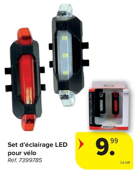 Set d’éclairage LED pour vélo