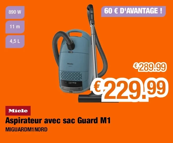 Aspirateur avec sac Guard M1 MIGUARDM1 NORD