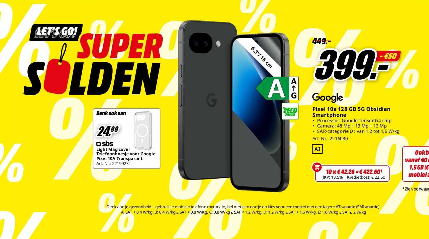 Pixel 10a 128 GB 5G Obsidian Smartphone
