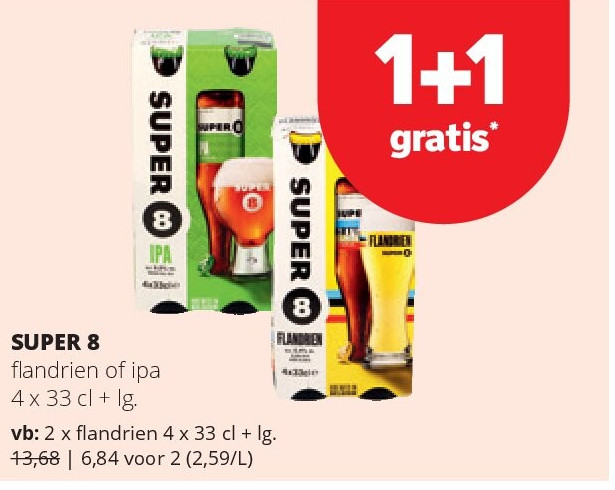 SUPER 8 fl andrien 4 x 33 cl + lg.