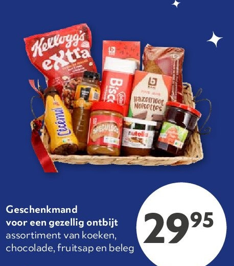 Geschenkmand voor een gezellig ontbijt