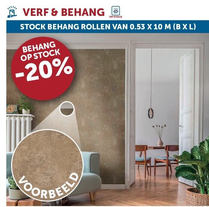 STOCK BEHANG ROLLEN VAN 0.53 X 10 M (B X L)
