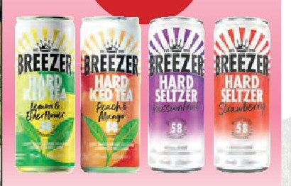 Breezer hard iced tea en hard seltzer