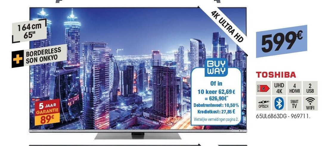 TOSHIBA 4K ULTRA HD 164 cm 65"