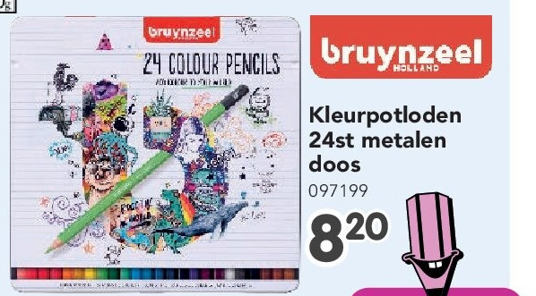 Kleurpotloden 24st metalen doos 09719