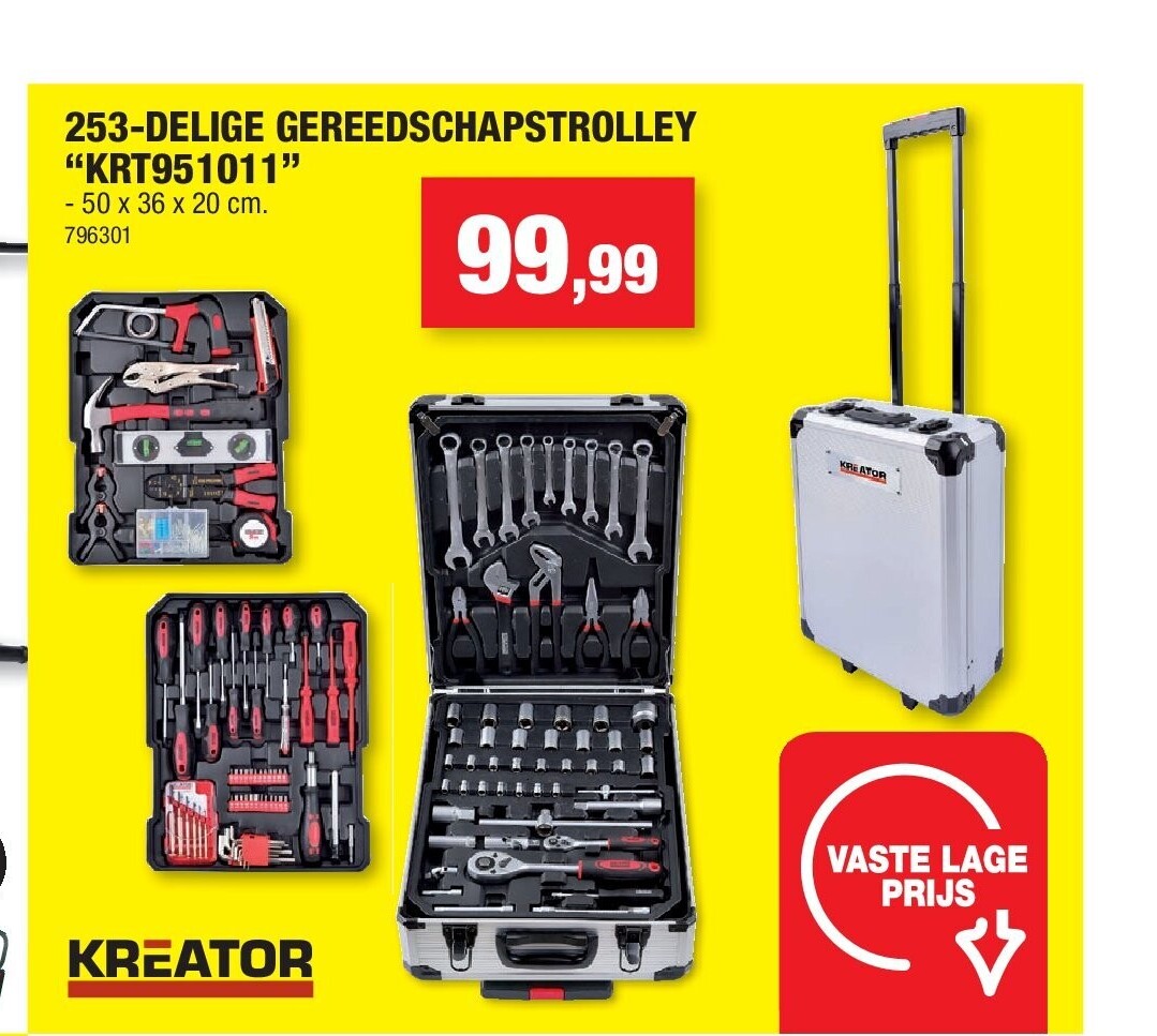 253-DELIGE GEREEDSCHAPSTROLLEY “KRT951011”