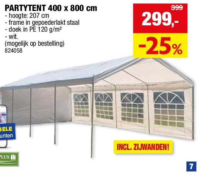 PARTYTENT 400 x 800 cm