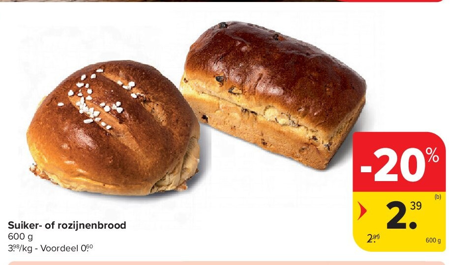 Suiker- of rozijnenbrood