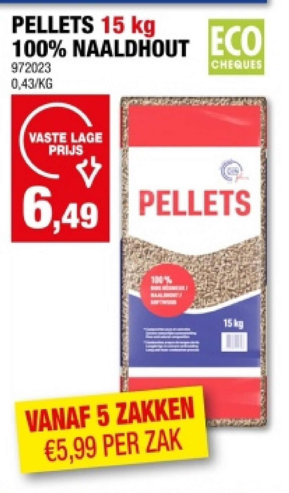 PELLETS 15 kg 100% NAALDHOUT