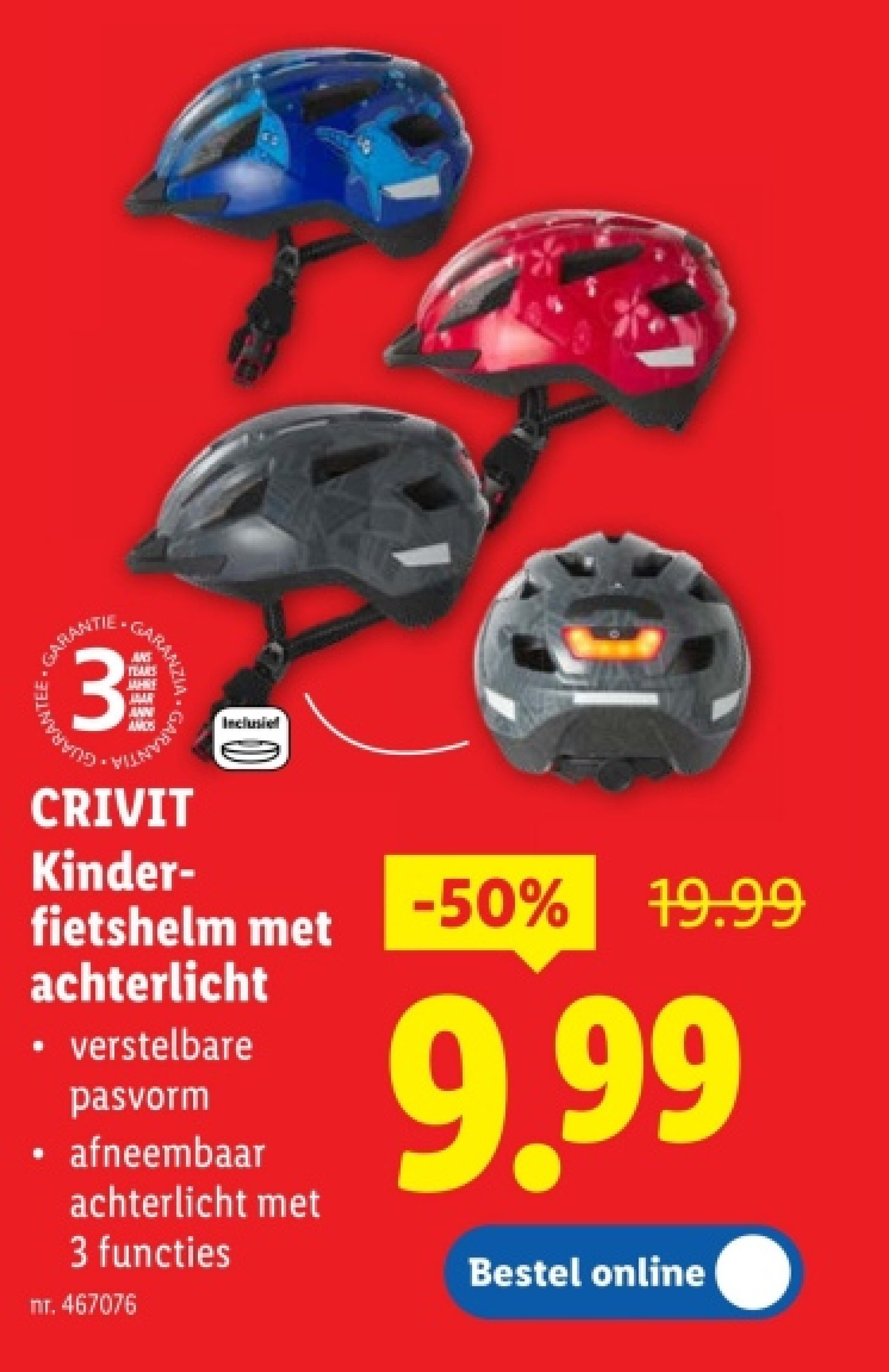 Kinderfietshelm met achterlicht