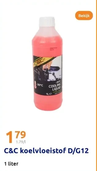 C&C koelvloeistof D/G12 1 liter