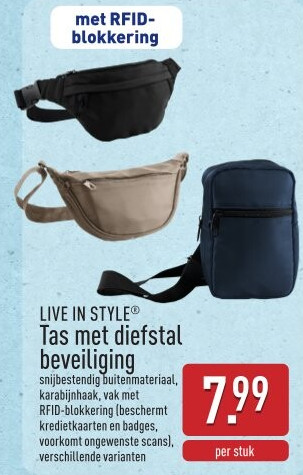 Tas met diefstal beveiliging