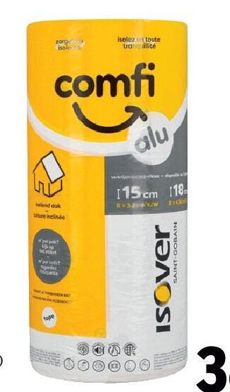 Isover Comfi Alu glaswolrol dikte 18 cm