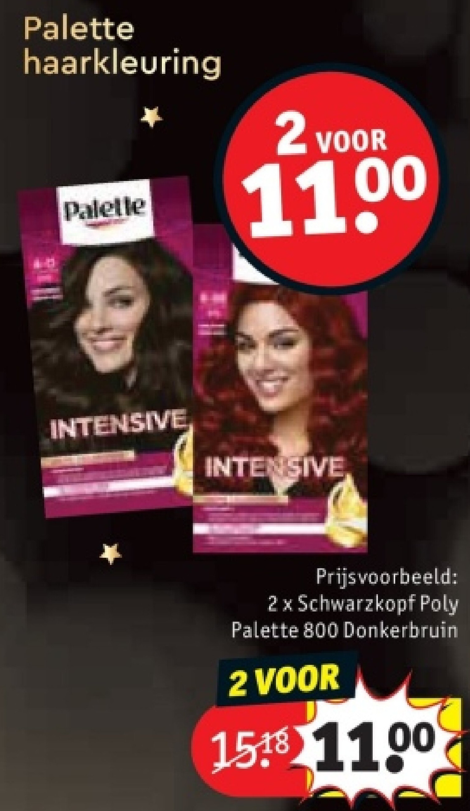 2 x Schwarzkopf Poly Palette 800 Donkerbruin