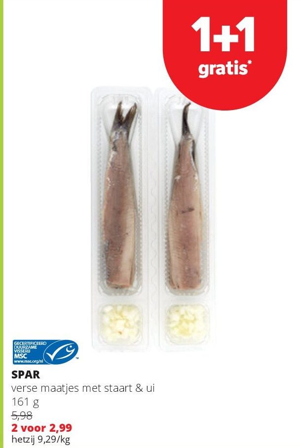 SPAR verse maatjes met staart & ui 161 g