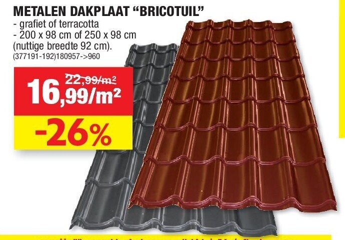 METALEN DAKPLAAT “BRICOTUIL”
