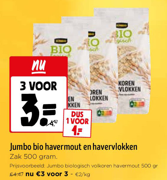 Jumbo bio havermout en havervlokken
