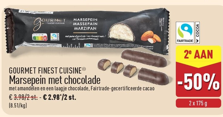 Marsepein met chocolade