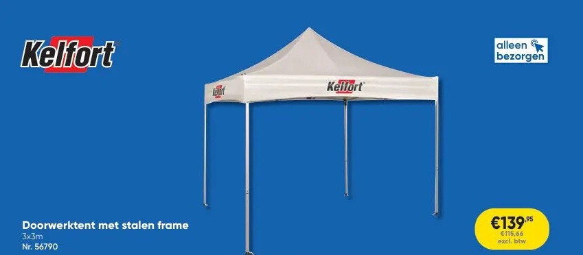 Doorwerktent met stalen frame 3x3m Nr. 56790
