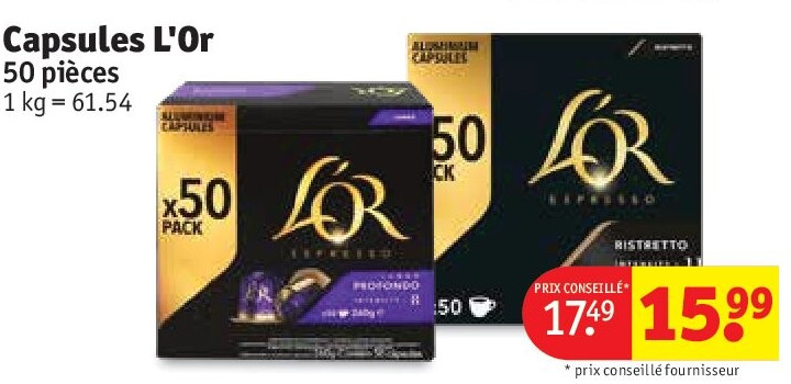 Capsules L'Or 50 pièces