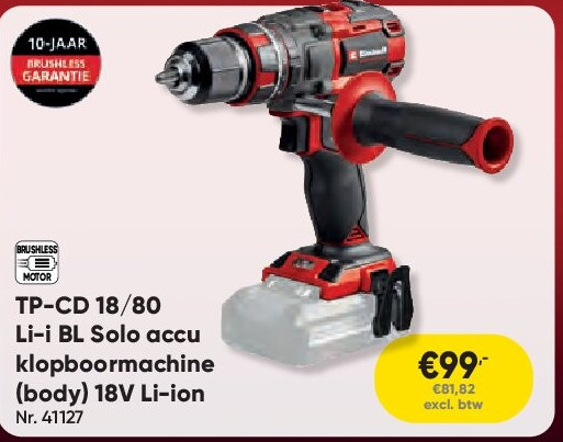 TP-CD 18/80 Li-i BL Solo accu klopboormachine (body) 18V Li-ion