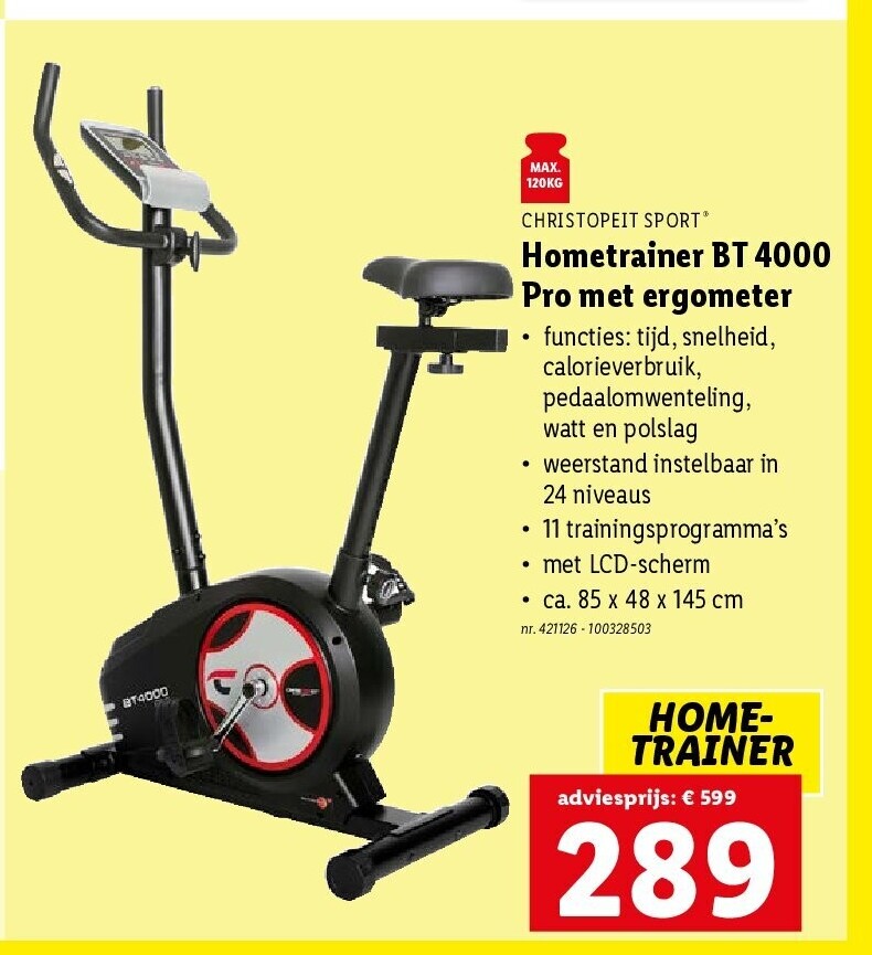 Hometrainer BT 4000 Pro met ergometer