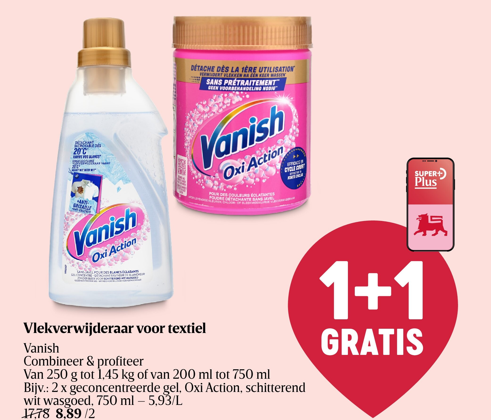 Vlekverwijderaar voor textiel