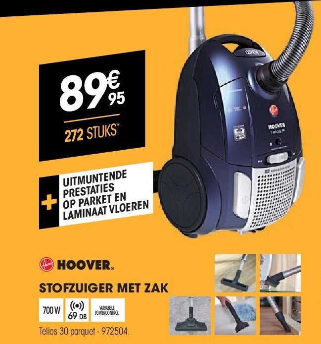 HOOVER STOFZUIGER MET ZAK