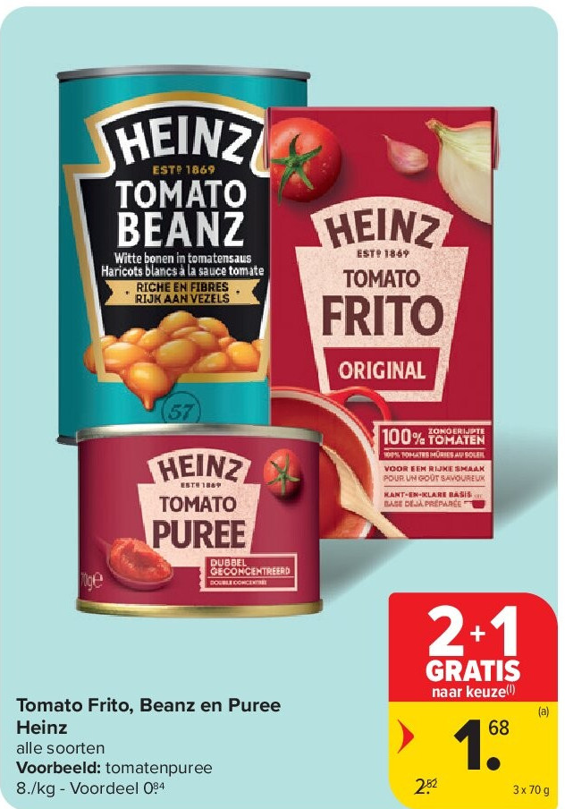 Tomato Frito, Beanz en Puree Heinz
