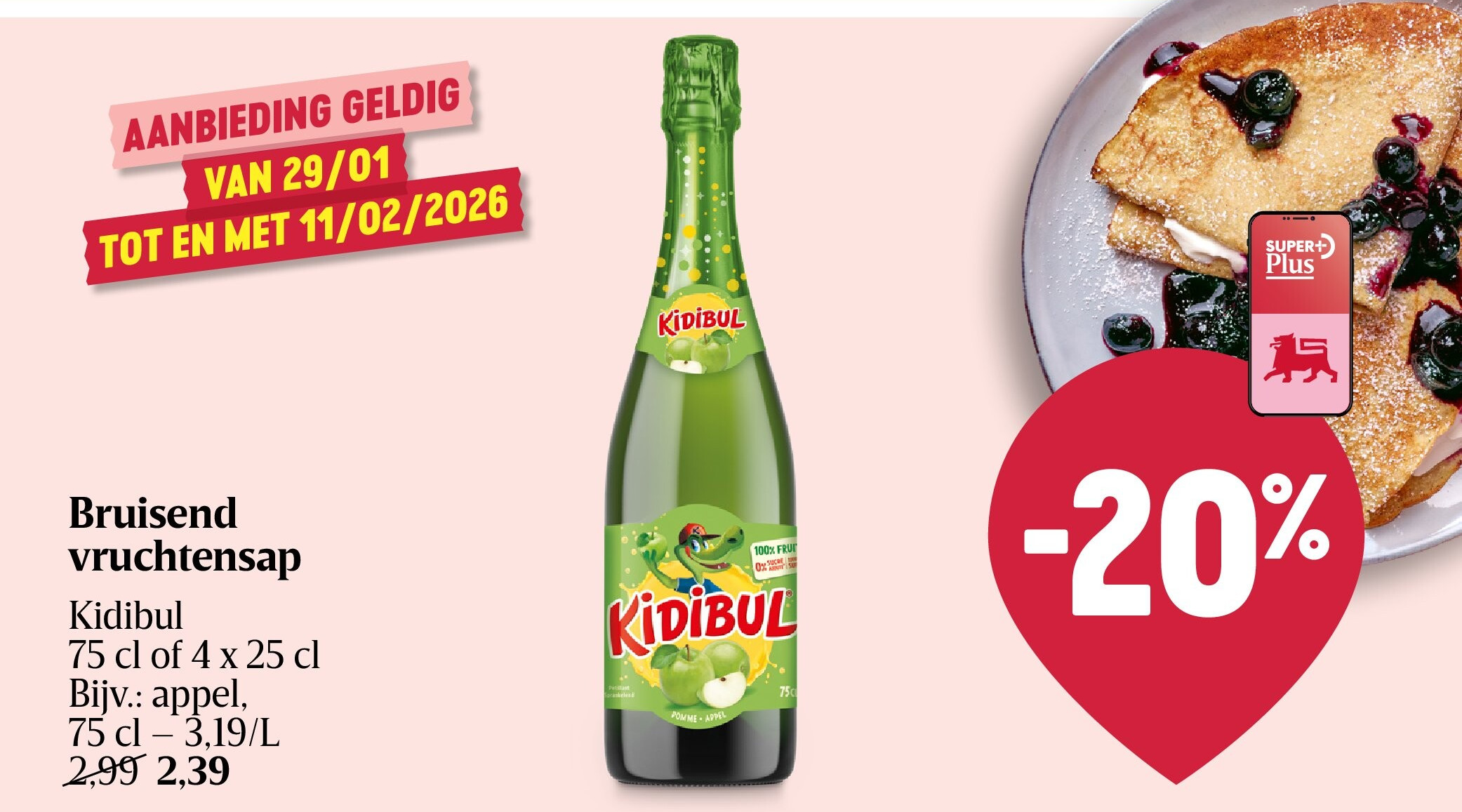 Jus de fruits pétillant