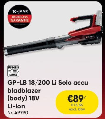GP-LB 18/200 Li Solo accu bladblazer (body) 18V Li-ion