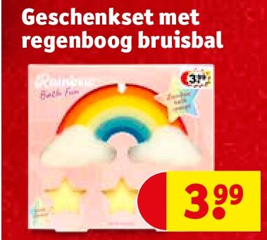 Geschenkset met regenboog bruisbal