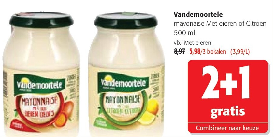 Vandemoortele mayonaise Met eieren of Citroen 500 ml