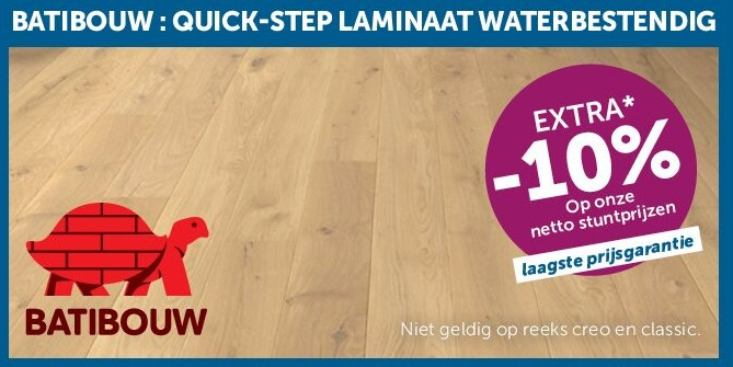 BATIBOUW : QUICK-STEP LAMINAAT WATERBESTENDIG