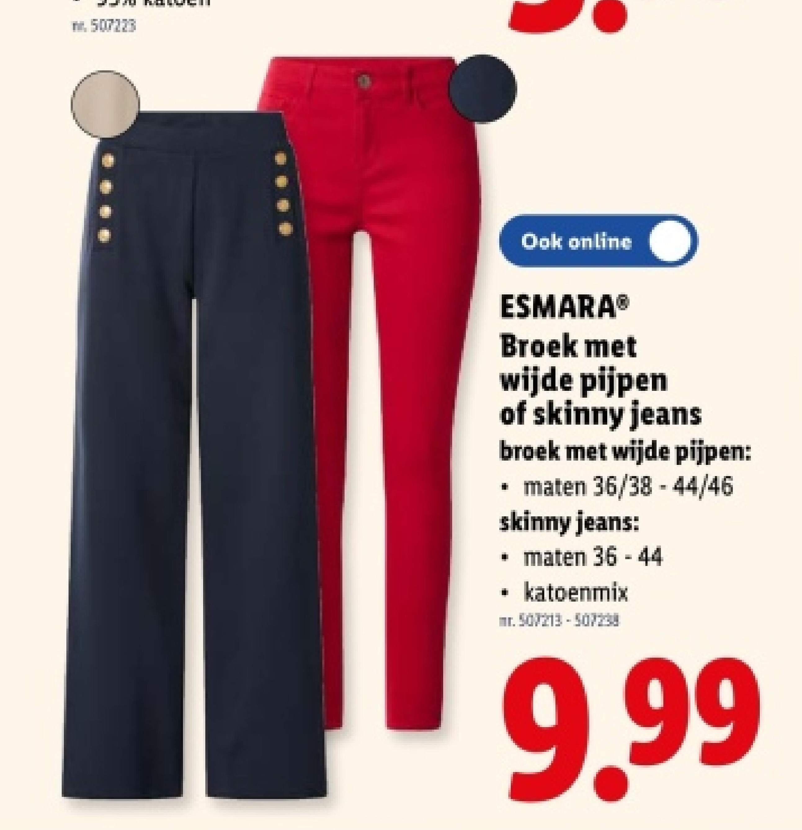 Broek met wijde pijpen of skinny jeans