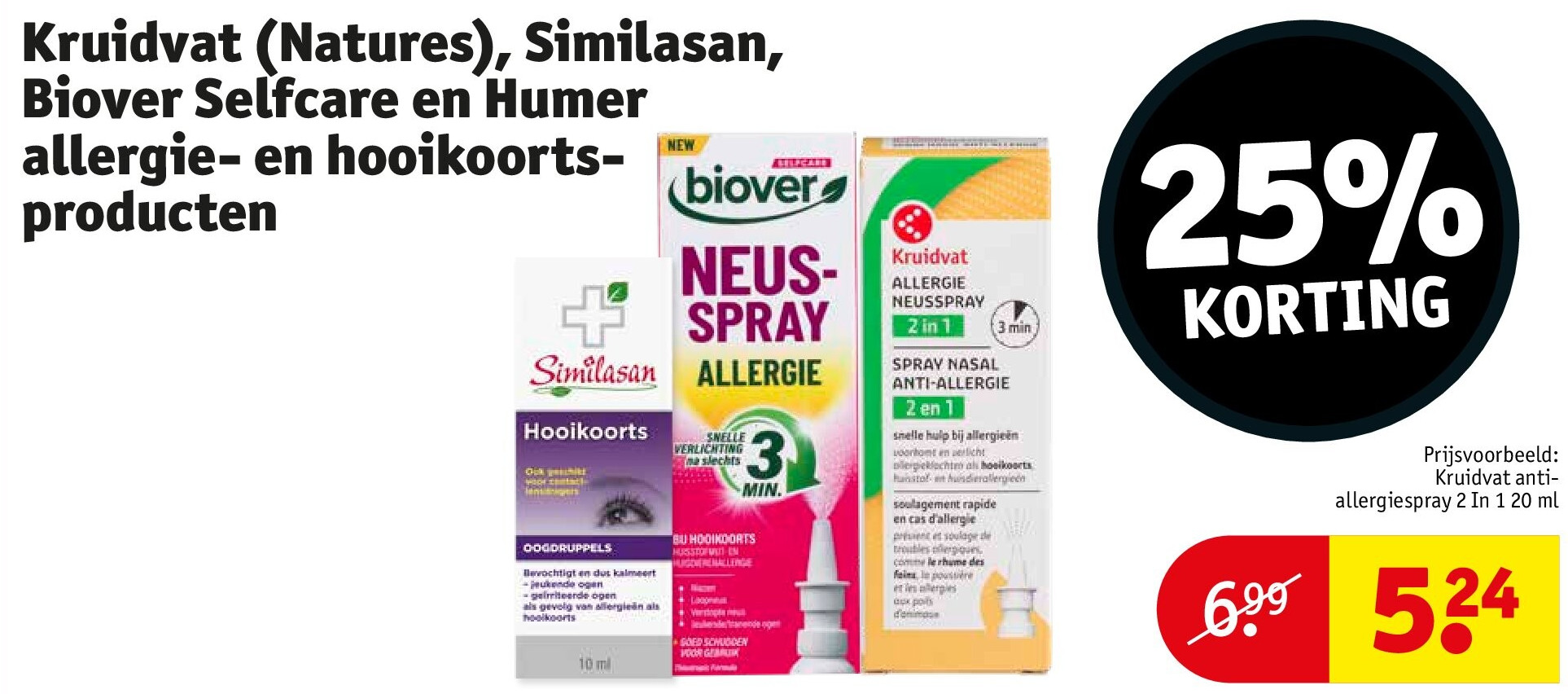 Kruidvat (Natures), Similasan, Biover Selfcare en Humer allergie- en hooikoortsproducten