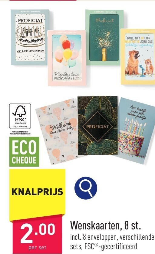 Wenskaarten, 8 st.