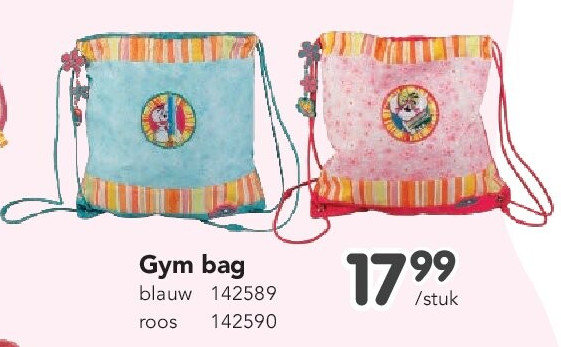 Gym bag blauw 142589 roos 142590