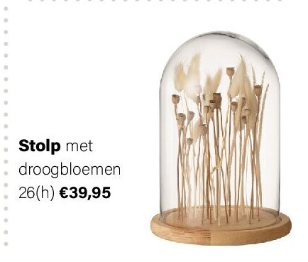Stolp met droogbloemen 26(h)
