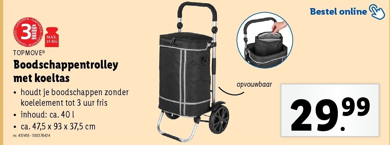 Boodschappentrolley met koeltas