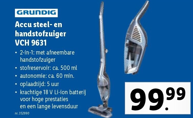 Accu steel en handstofzuiger VCH 9631