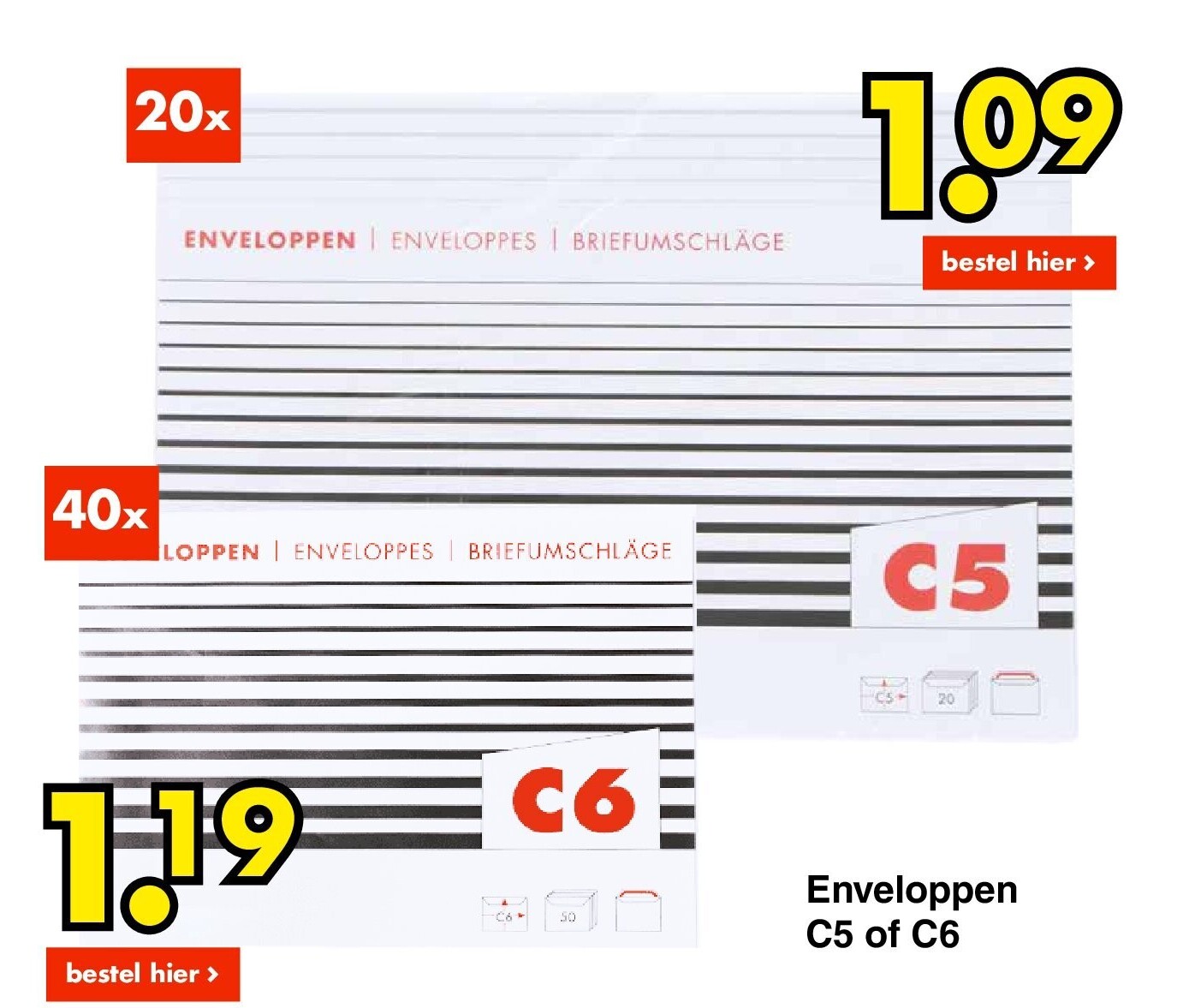 Enveloppen C5 of C6