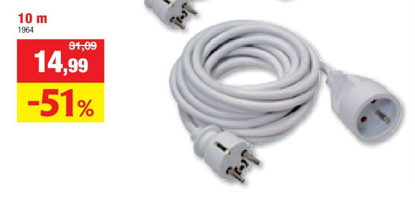 VERLENGSNOER WIT 10 m