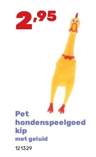 Pet hondenspeelgoed kip met geluid