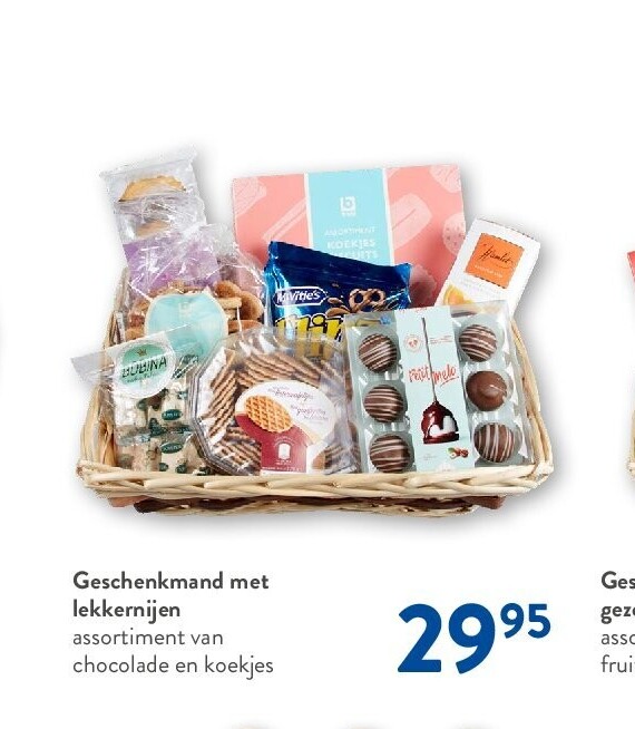 Geschenkmand met lekkernijen