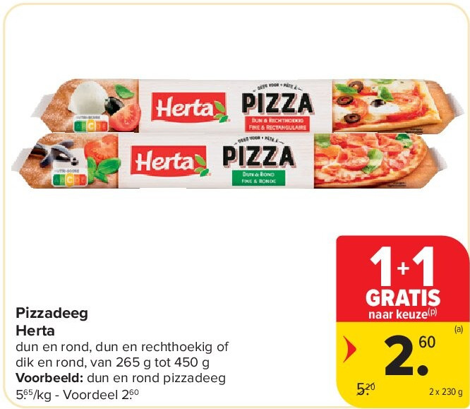 Pizzadeeg Herta
