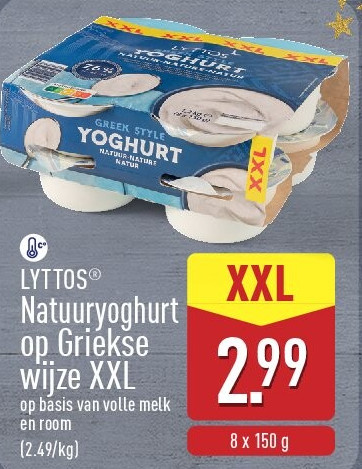 Natuuryoghurt op Griekse wijze XXL