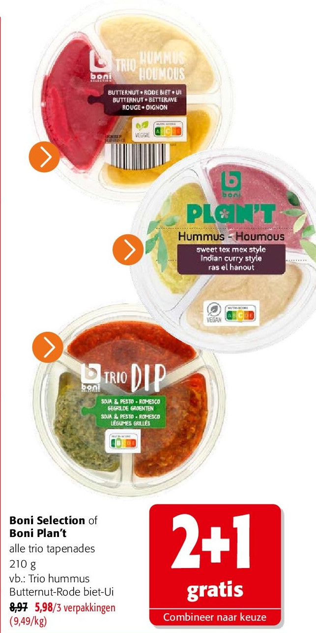 Trio hummus Butternut-Rode biet-Ui
