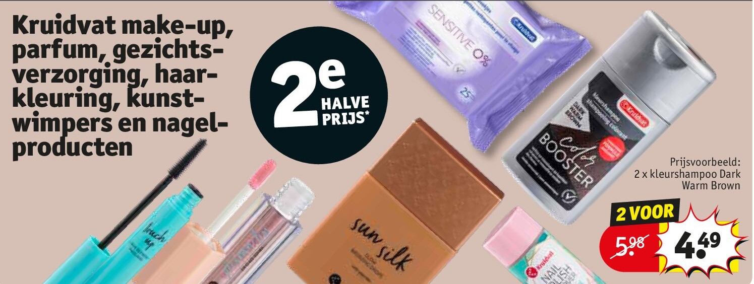 Kruidvat make-up, parfum, gezichtsverzorging, haar- kleuring, kunst- wimpers en nagel- producten