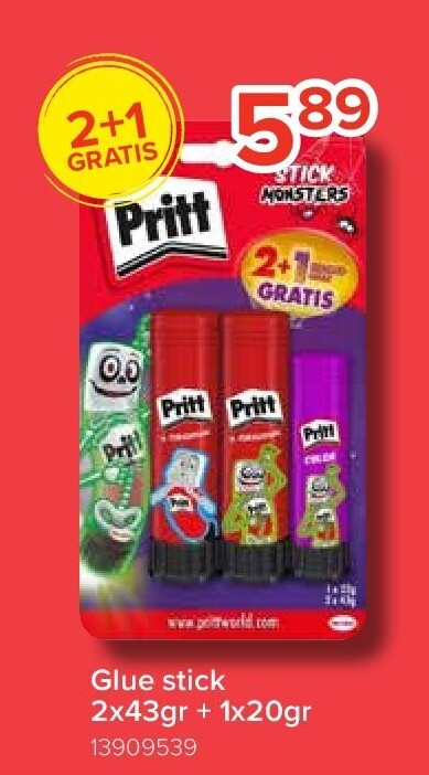 Glue stick 2x43gr + 1x20gr